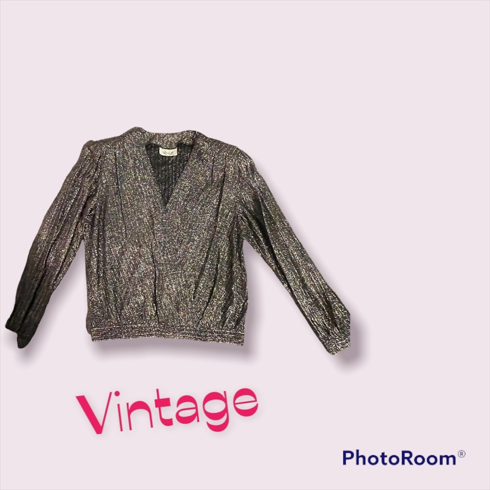 EUC-Vintage 1970’s Rhoda Lee Sparkly Lurex Top